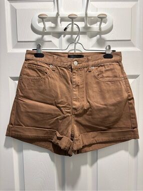 Uniqlo Brown High-Waisted Jean Shorts